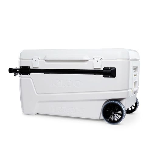 Igloo MaxCold Glide Coolers 110 QT, Insulated Portable Rolling Cooler with  Soft Ride Wheels, 168 Can Capacity, Leak-Proof, 5-day Ice Retention in Oman 