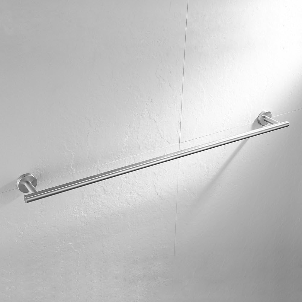 JQK Bath Towel Bar, 30 Inch Stainless Steel Single Towel Rack for Bathroom, Towel Holder (Brushed Finished) Wall Mount, 32.91 in Total Length: Home & Kitchen