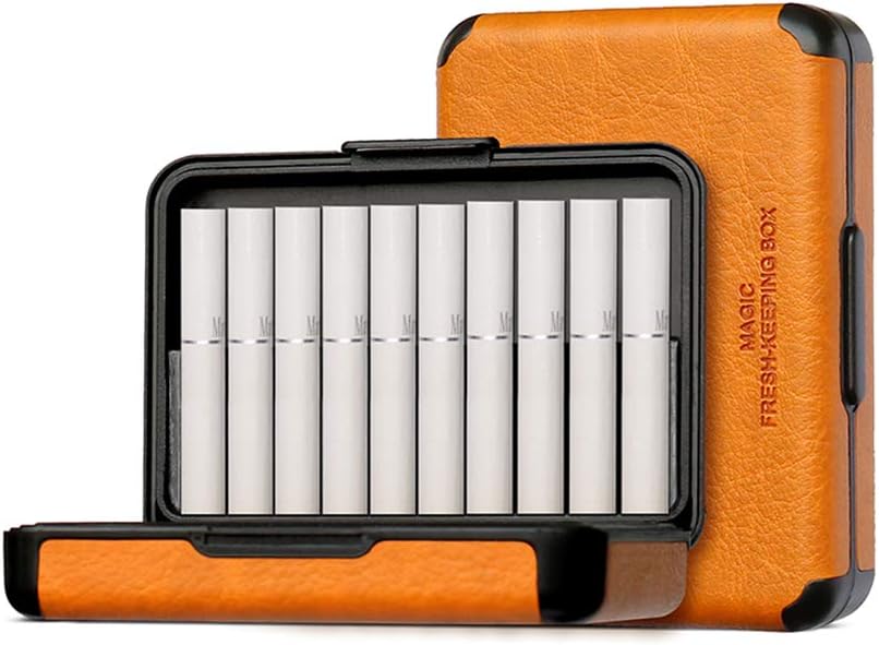 Storage Box for iQOS Heets and Accessories, PU Leather Case Traveling Cover Protective Pouch Bag (Dark Yellow)