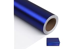 NESCCI Matte Metal Blue Wrapping Paper, Solid Color Paper,Gift Wrapping Paper,Perfect for Wedding,Valentine's Day,Birthday, Christmas,Baby Shower,DIY Bouquet (17.5 Inches X 32.8 Feet)
