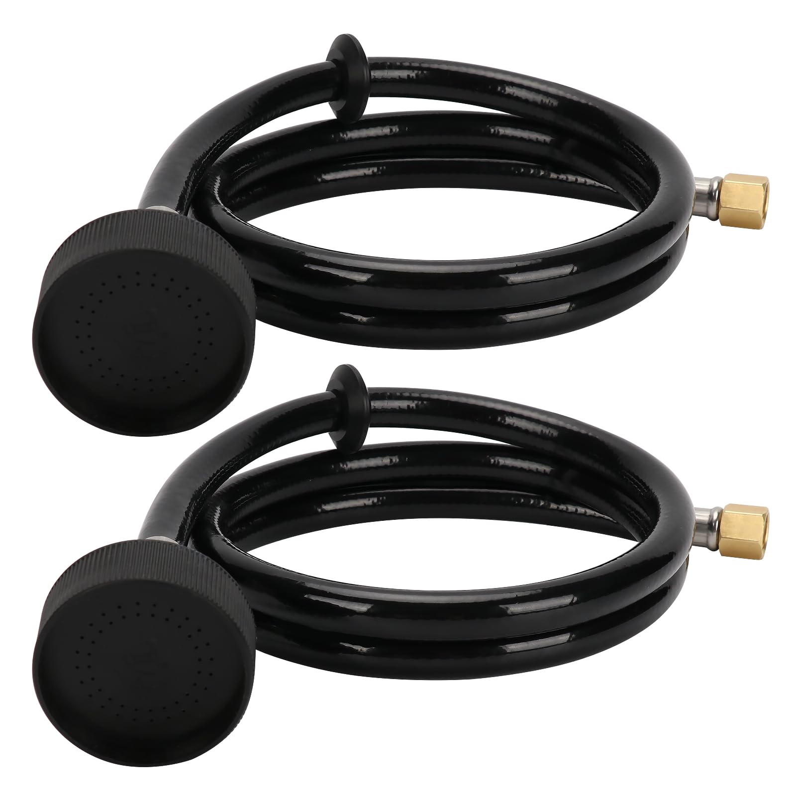 Photo 1 of LukLoy 2 Pack UPC Certified Salon Shampoo Bowl Sprayer Head with Black Rubber Hose, Professional Salon Sink Replacement Part for Salon Barber Shop Spa, 1/4" Thread