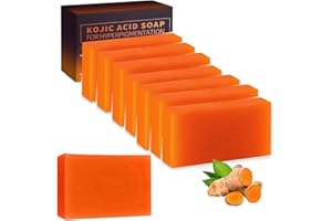 Turmeric Soap Bar, 8Pcs Kojic Acid Soap for Face and Body Hand Soap Bar Daily Face Wash Turmeric Deep Cleansing Bar