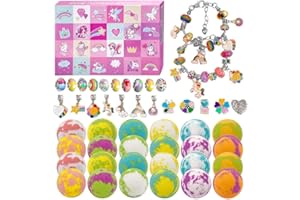 CF NATURAL DAILY 24 Piece Christmas Bath Bombs for Kids, Advent Calendar 2024 Kids Bath Bombs, Kids Bath Bombs with Jewelry Inside for Christmas, Birthday, Party Favors