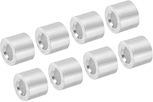 PATIKIL 3/16"/5mm Wire Rope Stop Sleeve,25 Pack Aluminum Crimping Loop Sleeve for Wire Rope and Cable Ferrule,Silver