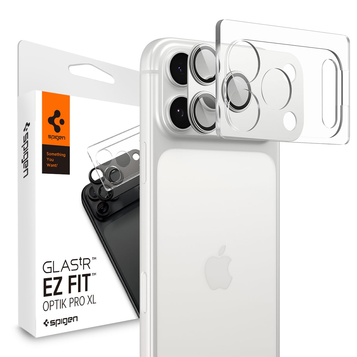Spigen Camera Lens Screen Protector [GlasTR EZ Fit Optik Pro XL] Designed for iPhone 17 Pro Max [Case Friendly] - Silver [1 Pack]