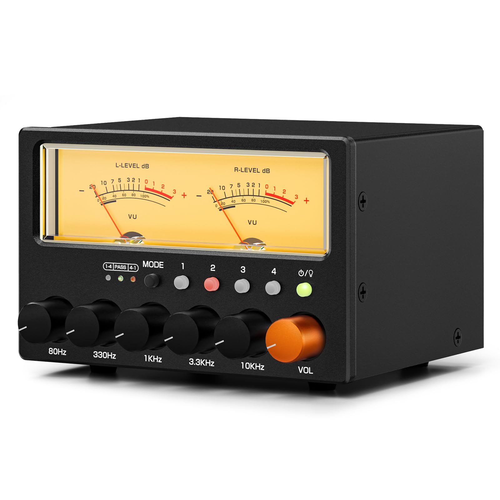 Photo 1 of Nobsound D5 4-Way Audio Switch: 5-Band HiFi Stereo EQ Preamp & RCA Splitter w/VU Meter & Headphone Amp for Home Theater/Studio/DJ