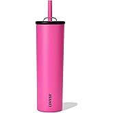 LINVIA Candy Tumbler, 25 oz Insulated Stainless Steel Water Bottle, 2-in-1 Lid with Flexible Straw, BPA-Free, Cup Holder Friendly, Dishwasher Safe, Hot Pink
