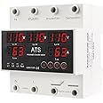 OELFFOW 4P 63A 110V ATS Automatic Transfer Switch - L1 Priority Phase Selector, 50/60Hz, Din Rail Mount, CE Certified for Public, Inverter, Generator Use