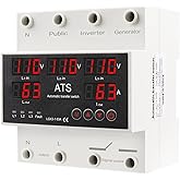OELFFOW 4P 63A 110V ATS Automatic Transfer Switch - L1 Priority Phase Selector, 50/60Hz, Din Rail Mount, CE Certified for Public, Inverter, Generator Use