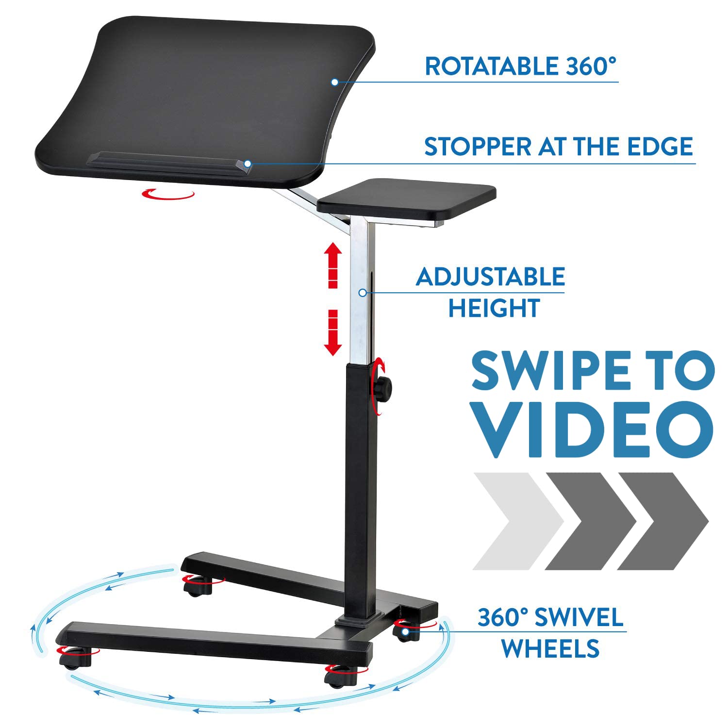 Mua Tatkraft Joy Portable Laptop Desk with Mouse Pad, Rolling Computer