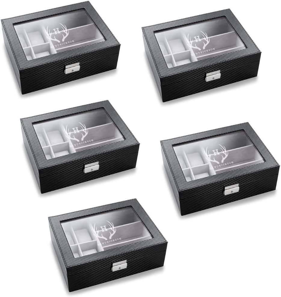 Amazon Com Personalized Engraved Watch Box Organizer For Men With Sunglasses Holder Antlers Set Of 5 Monogrammed Jewelry Box Unique Birthday Father S Day Anniversary Gift For Him Dad Boyfriend Husband Home Improvement amazon com