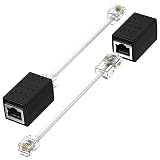 Phone Jack to Ethernet Cable Adapter, RJ45 8P8C Female to RJ11 6P4C Male for Landline Telephone Service (2 Pack)