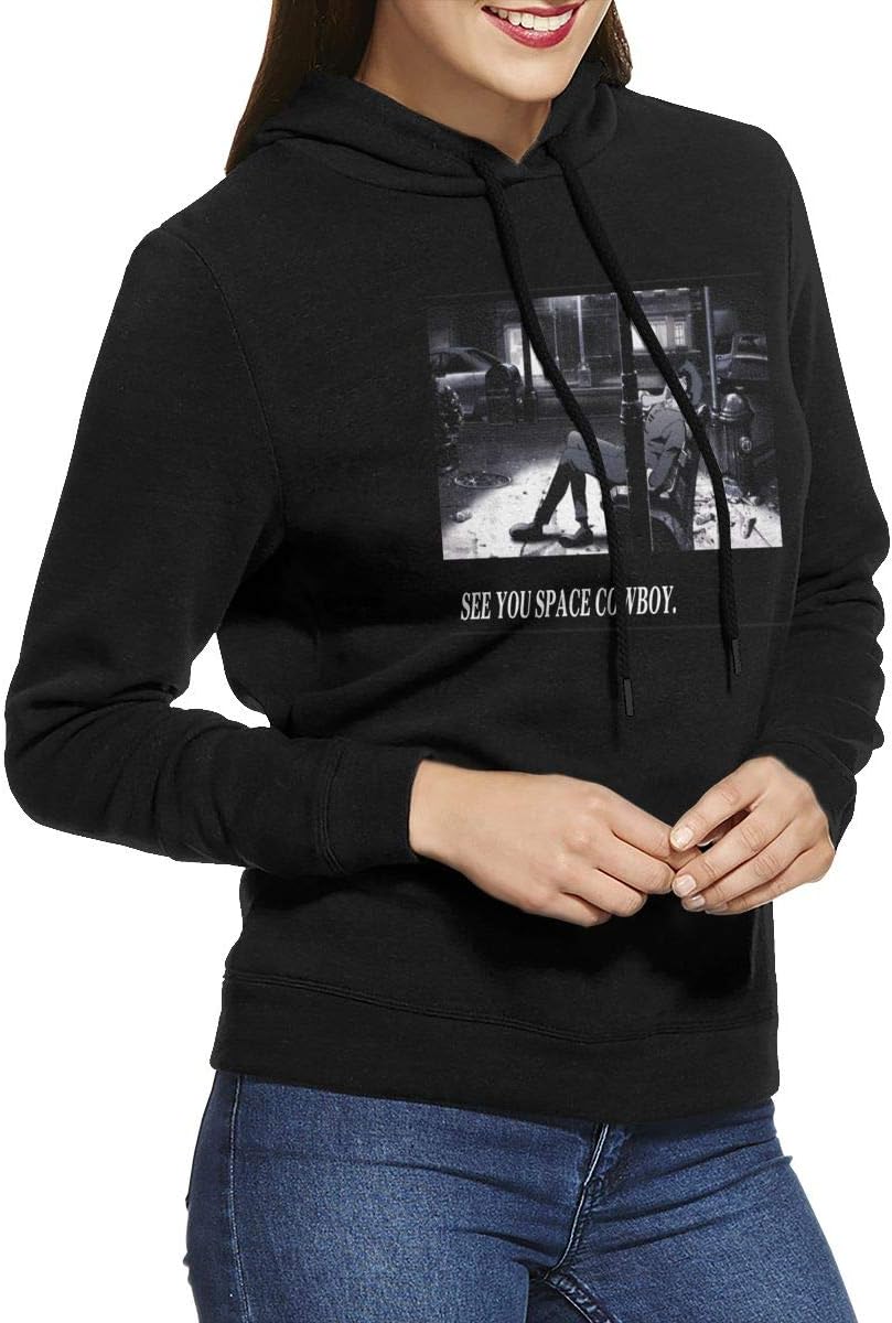 QEHAO Cowboy Bebop See You Space Cowboy Long Sleeve Pullover Sweatshirt Hoodies for Women Black