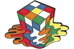 ROFARSO Magic Cube Enamel Lapel Pin Set Cartoon Melting Rubik's Cube Pin, Accessory for Backpacks Clothing Bags Hats Shirts