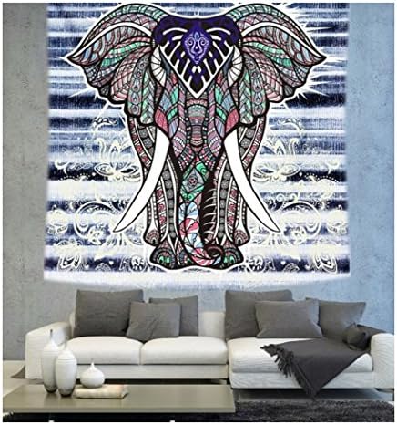 WSHINE Hippie Elephant Tapestries Wall Hanging, Mandala Tapestries, Indian Tapestries Beach Blanket (L, a2)
