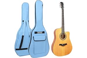 ESMAVO Acoustic Guitar Bag 40 41 Inch, Guitar Gig Bag, Double Shoulder Adjustable Straps Guitar Case, Waterproof Soft Guitar Backpack Large Capacity Pocket for Acoustic Classical Guitar, Ideal Gift, Blue