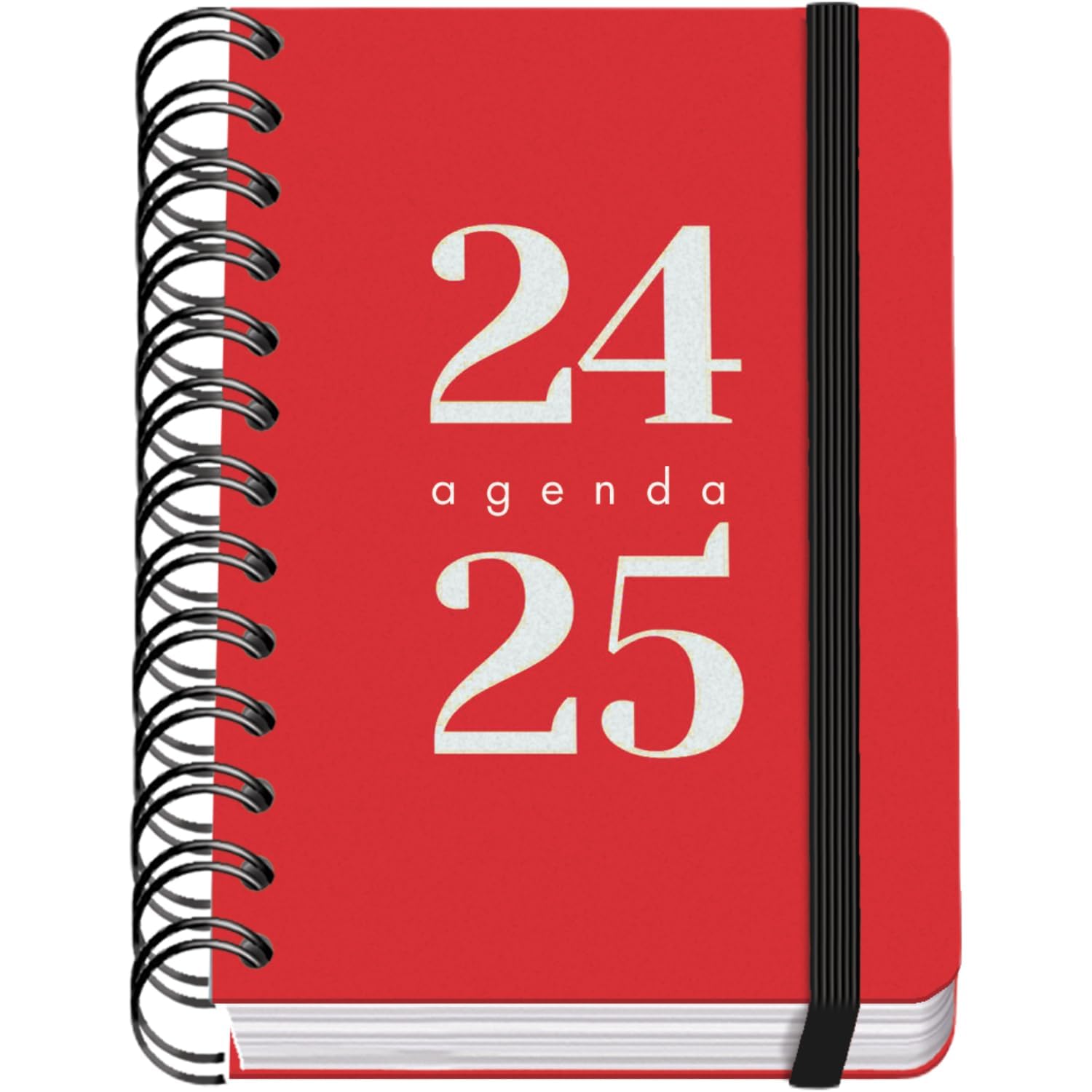 DOHE - School Diary 2025 2026 – Day Page, Size A6 (12 x 17 cm), Spanish and English, September to June, Double Spiral Closure and Rubber, Flexible Cover, 4 Pages of Stickers – GRAMMAR Red
