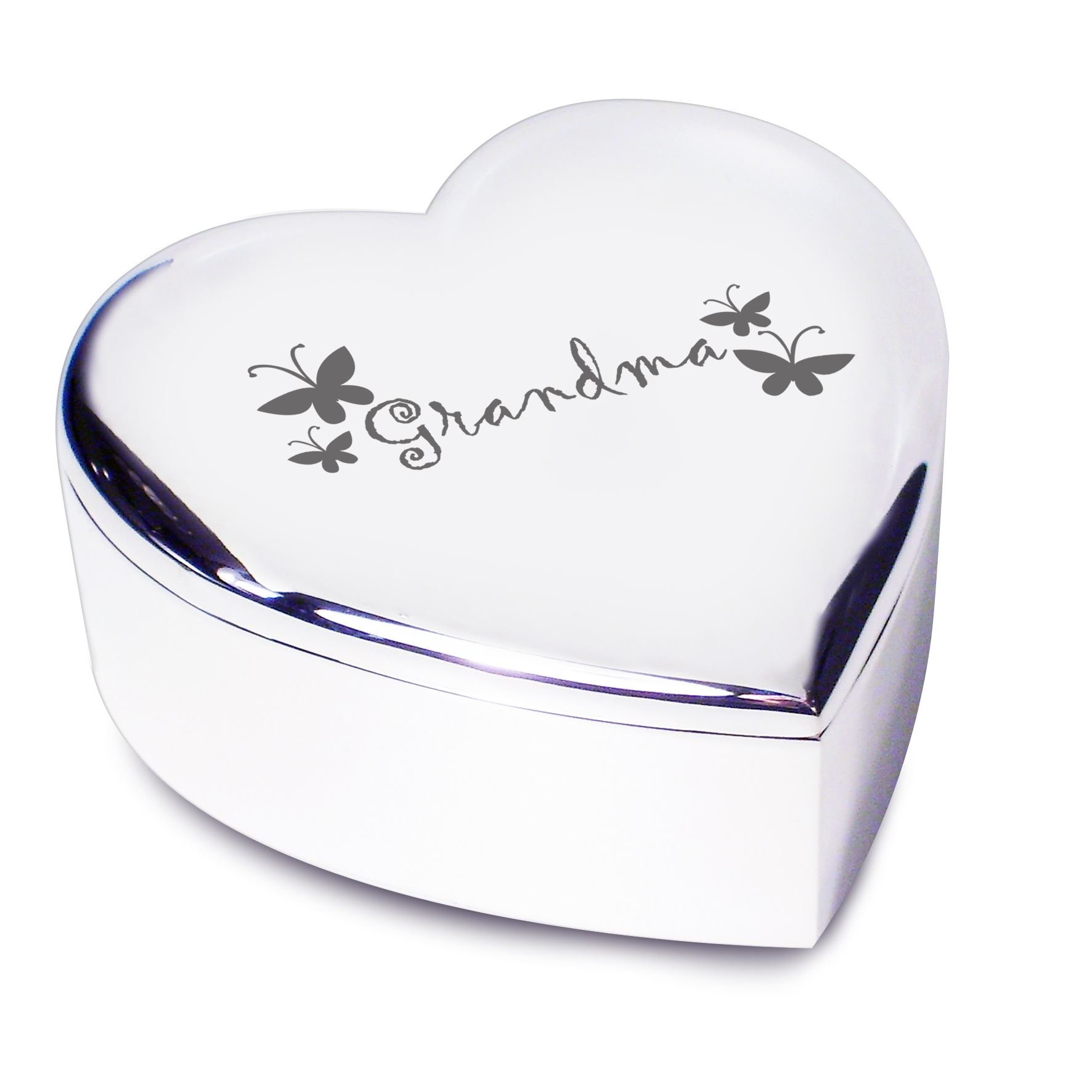 Chris Bag Of Goodies GRANDMA Silver Heart Trinket Box Novelty Gift Present for my Souvenir Keepsake Xmas