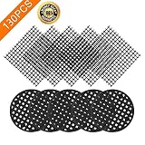 130PCS Premium Flower Pot Hole Mesh Pad, 110PCS 1.8'' Round Bonsai Pot Bottom Grid Mat Mesh, 20PSC 2x2 Inch Squares Garden's Drainage Mesh Hole Screens Prevent Soil Loss Anti