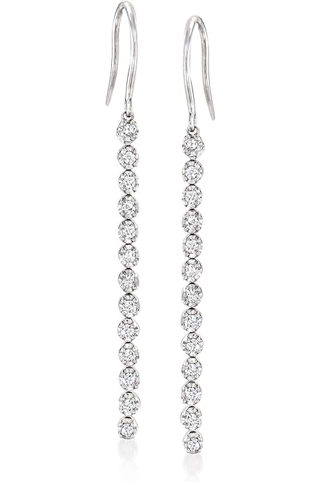 0.50 ct. t.w. Diamond Linear Drop Earrings in Sterling Silver
