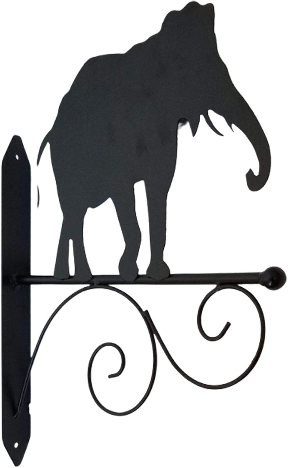 SK Style Elephant Wall Bracket - Metal Hanging Bracket Black Silhouette Animal Design - Image 3