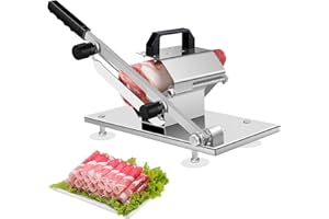 Manual Frozen Meat Slicer, Stainless Steel Meat Cutter Beef Mutton Roll Cheese Food Slicer Vegetable Sheet Slicing Machine fo
