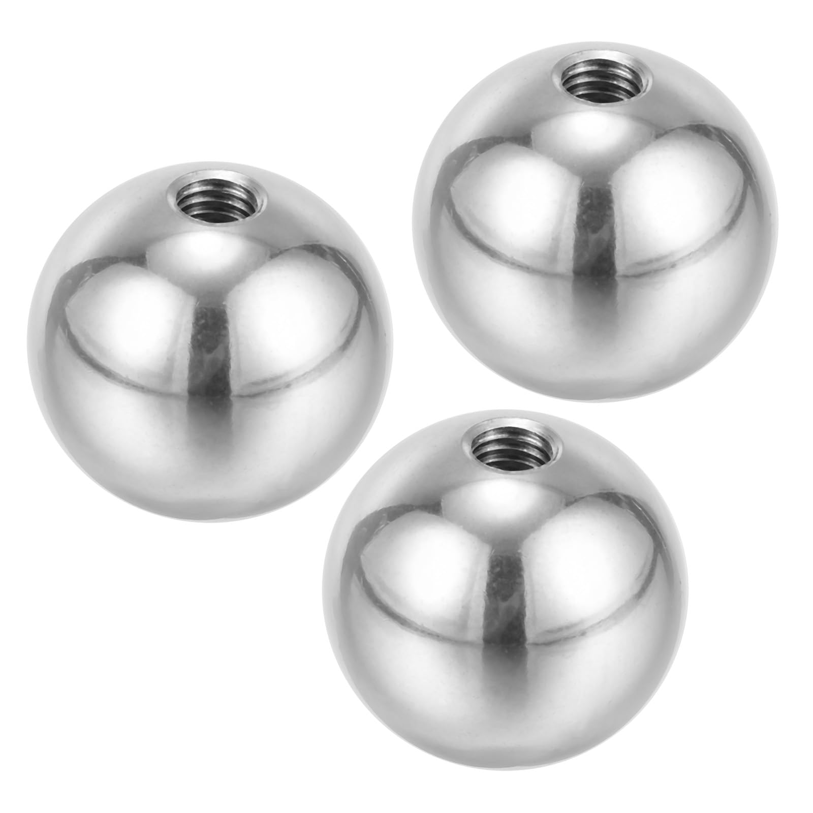 PATIKIL M6x25mm Ball Nuts Knob, 3 Pack Female Thread 304 Stainless Steel Round Blind Hole Screw Cap Cover for Lighting Machinery DIY Decoration, Silver