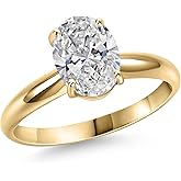 Gem Stone King 1-5 Ct IGI Certified Lab Grown Diamond in 14K Yellow Gold Solitaire Engagement Ring For Women | Oval Cut | E-F Color | VS1-VS2 Clarity | Wedding Anniversary Ring
