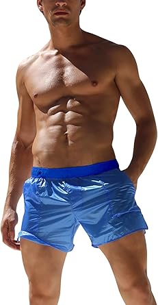 yaomei banador de natacion boxer para hombre 2 piezas transparente banador traje de bano pantalones cortos playa piscina blanco breve con bolsillos