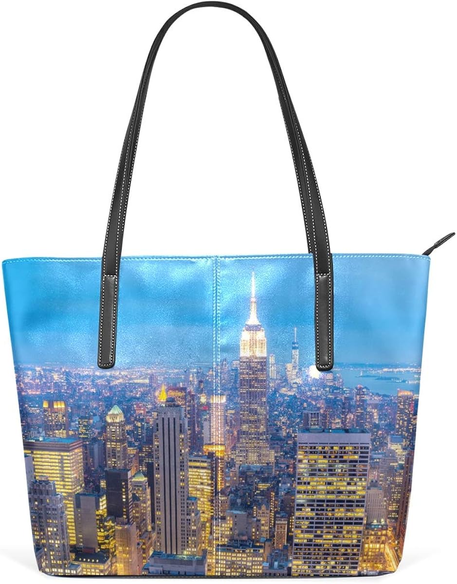 Women's Handbags New York City Skyscrapers Tote PU Leather Amazon.co