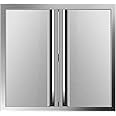 VEVOR BBQ Access Door 24 x 24 Inch, Double BBQ Door Stainless Steel with Recessed Handle, Outdoor Kitchen Doors for BBQ Island, Grill Station, Outside Cabinet