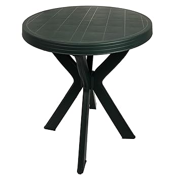 Table De Jardin Don O70cm Plastique Terrasse Vert Rond Table De