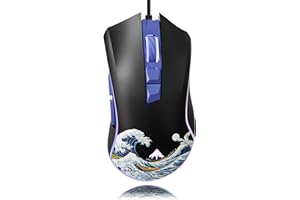 HITIME XVX Wired Gaming Mouse, 12000 DPI RGB Mouse with 12 Backlit Modes & 7 Macro Buttons, PC Gaming Mice Support DIY Keybinding, Gamer Computer Mice for Laptop PC Mac Windows, Kanagawa