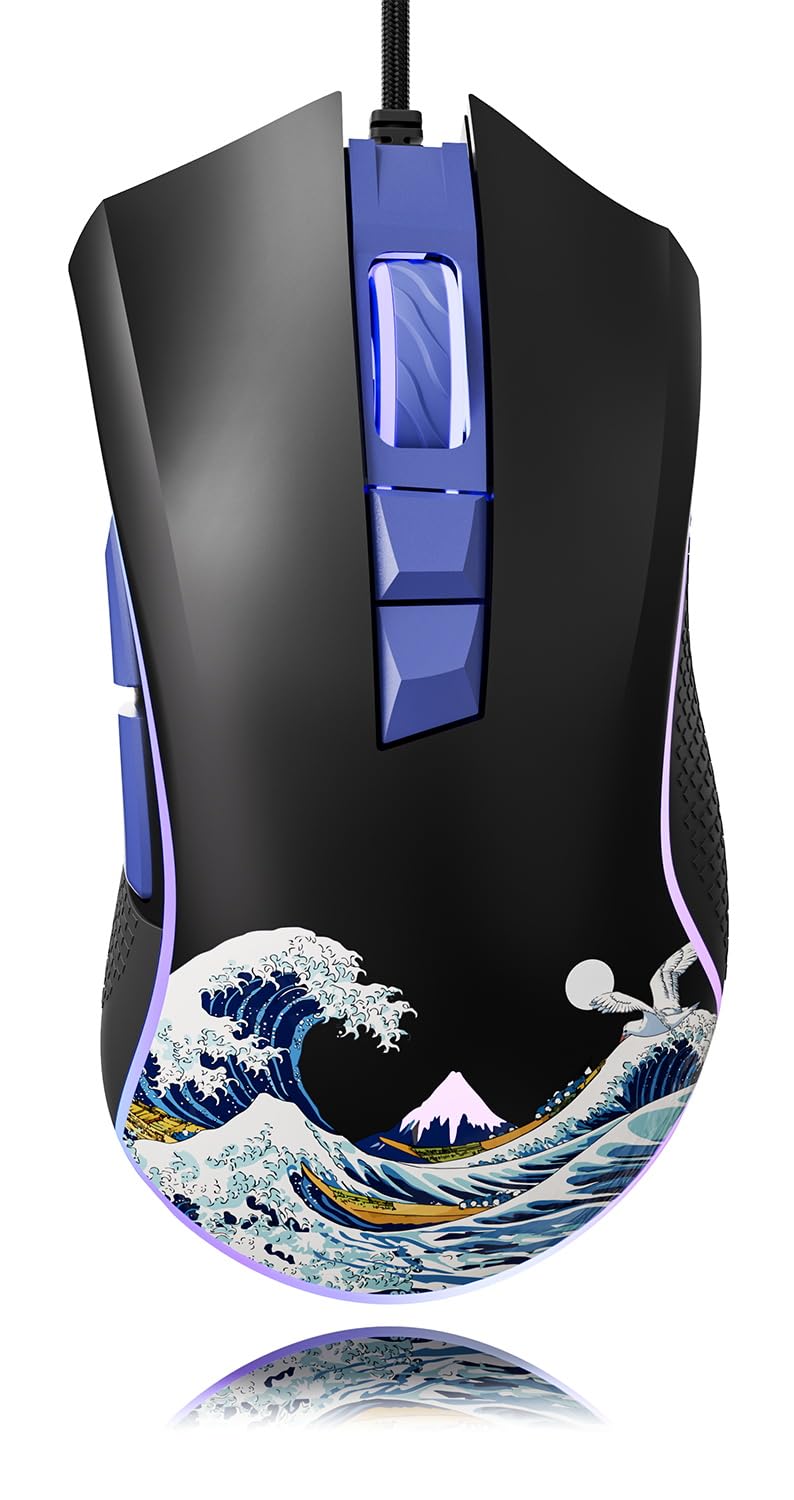 HITIME XVX Wired Gaming Mouse, 12000 DPI RGB Mouse