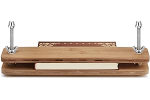 DoubleFill 1 Set Wooden and Bamboo Book Press Book Binding Tool Portable Book Binding Kits Bookbinding Supplies Book Press Bookbinding for DIY Book (15 Inch)