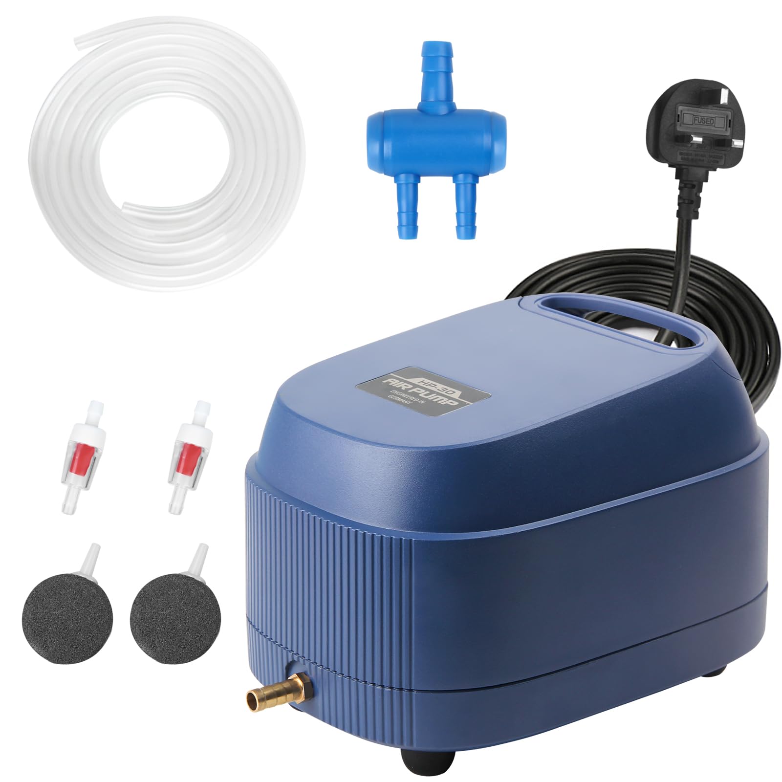 ITIY Commercial Aquarium Air Pump, 10W Ultra Quiet Rainproof Aquarium Oxygen Pump, Adjustable Fish Tank Whisper Aerator Kit for Pond Aquaculture Garden Reservoirs with Accessories