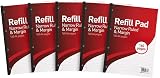 Summit A4 Lined Paper Refill Pad 6 mm Narrow Ruled Margin 160 Pages Pack of 5