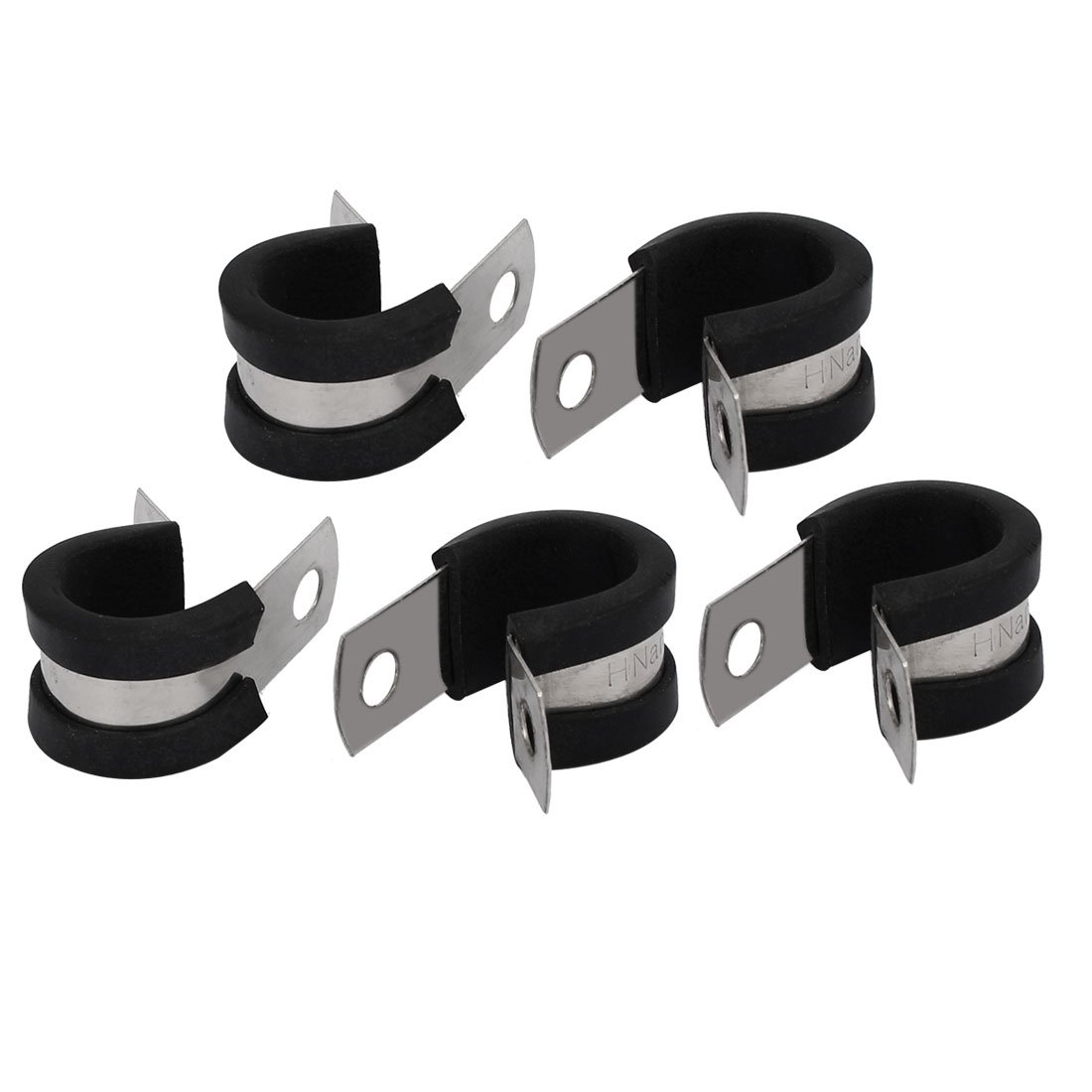 Sourcingmap 15mm Dia EPDM Rubber Lined P Clips Cable Hose Pipe Clamps Holder 5pcs