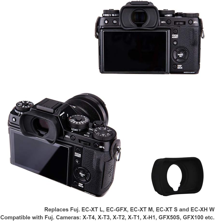 (2 Pack) JJC Soft Silicone Eyecup Eyepiece for Fujifilm X-T5 X-T4 X-T3 X-T2 X-T1 X-H2 X-H2S X-H1 GFX100S GFX100 GFX100II GFX50S GFX50SII Replaces Fuji EC-XT L - Image 5