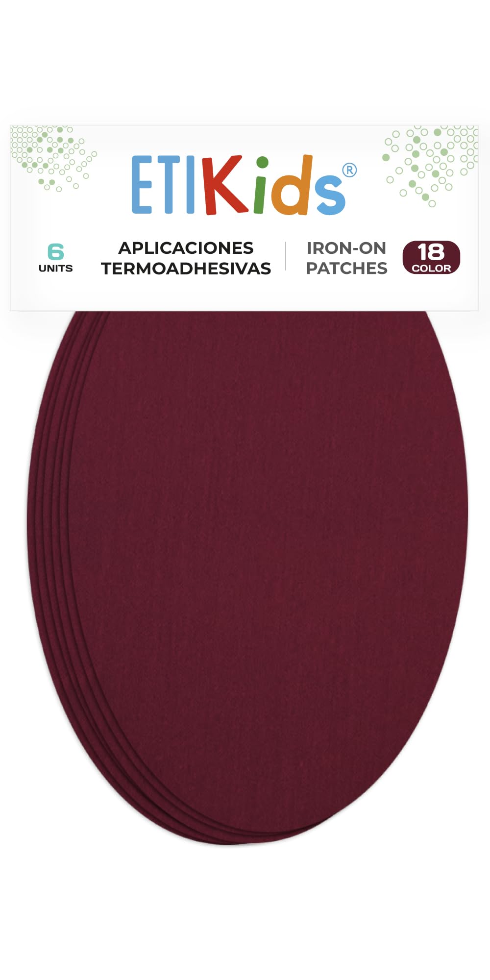 6 Piece Knee Patches Bordeaux. Iron Pads to Protect Your Clothes and Repair of Trousers, Jackets, Sweaters, Shirts. 16 x 10 cm. RP18