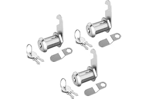 Jayseon 3 Pack Cabinet Lock with Key, Cabinet Cam Lock 1-1/8" Keyed Alike Mailbox Lock and Key for Drawer Toolbox RV Compartment Door, Zinc Alloy