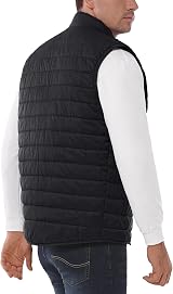 33,000ft Men's Lightweight Gilet Packable Puffer Vest Black L view 2