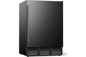 ICEVIVAL 24 Inch Beverage Refrigerator, 180 Can Under Counter Fridge, Stainless Steel Outdoor Fridge for Patio & Outdoor Kitchen, Outdoor Refrigerator for Soda, Beer, Built-in & Freestanding(Black)