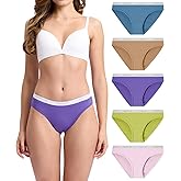BAMBOO COOL Womens Underwear Soft Bikini High Cut Panties Stretch Moisture Wicking Panties for Women, 5-Pack