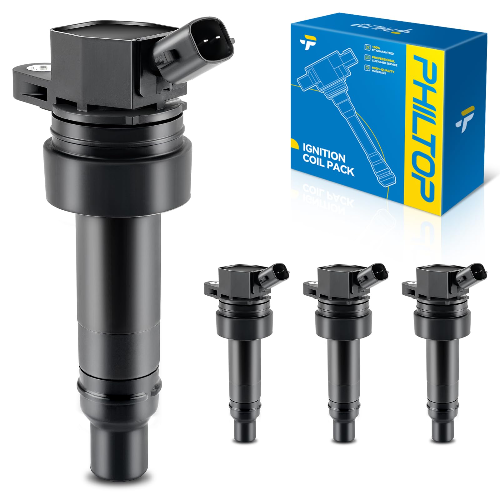 PHILTOP UF707 Ignition Coil 4 Packs Fit for