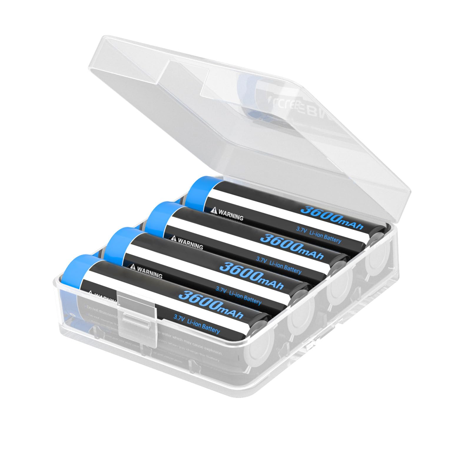 LCLEBM [3600mAh] Battery for LED Headlamp,Camera,Flashlight, High Capacity 3.7V Rechargeable Batteries (4 Pack)