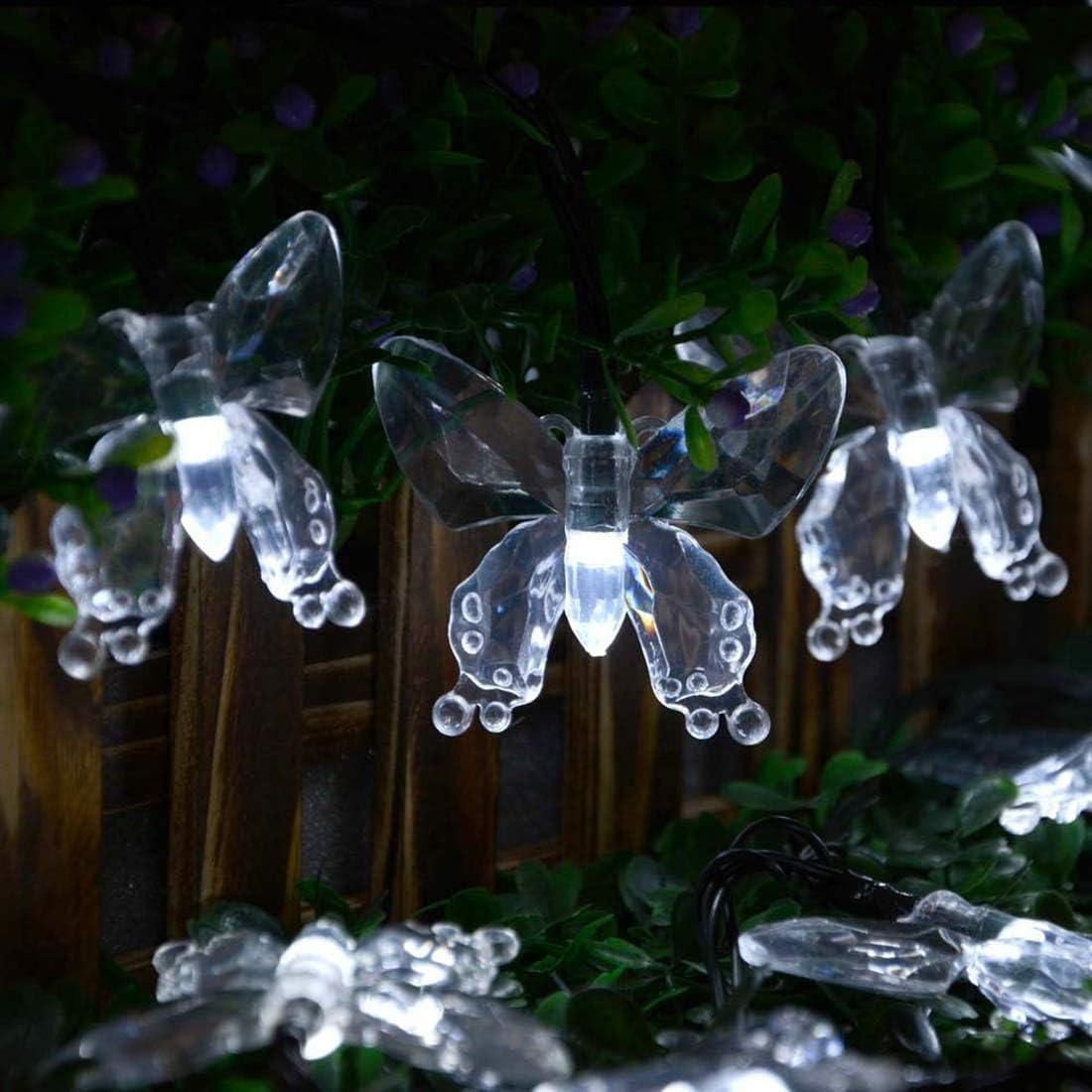 FEEEZC Solar Butterfly String Lights, 4.8M/16FT 20LED Solar Garden