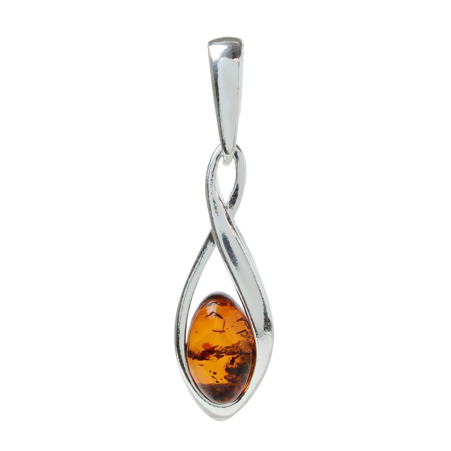 HolidayGiftShops Sterling Silver and Baltic Honey Amber Pendant Elegance