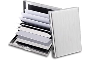 EASTNIGHTS RFID Credit Card Holder Protector Metal Credit Card Wallet Business Card Holder for Men Women Gift Box Package (Silver)