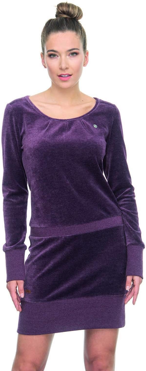 Ragwear Alexa Velvet Women Ladies Dress,Jersey Dress,shirtdresse,Long arm,Vegan